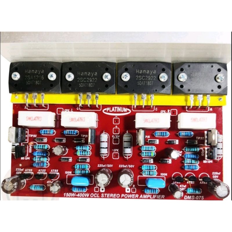 KIT POWER AMPLIFIER OCL STEREO 150-400 WATT DMS-075 + TR SANKEN
