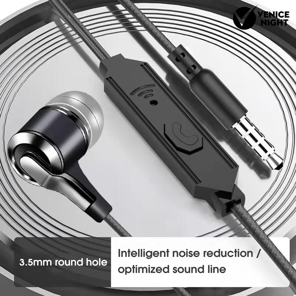 (VNEP) (Berkabel) Earphone In ear Mega Bass Dengan Mic Untuk Handphone