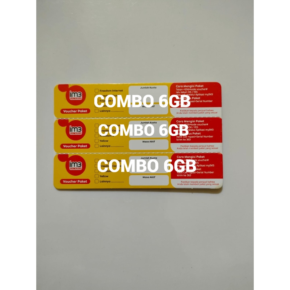 VOUCHER INDOSAT COMBO 6GB