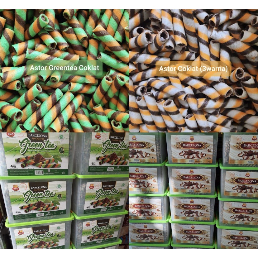 

SNACK KILOAN MURAH - ASTOR BARCELONA BELANG GREENTEA & COKLAT 250 GRAM