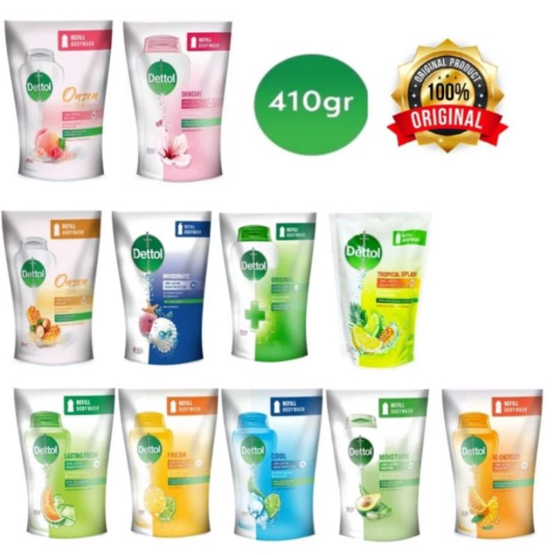 Jual DETTOL Body Wash Antibacterial All Varian Refill 410 Ml | Shopee ...