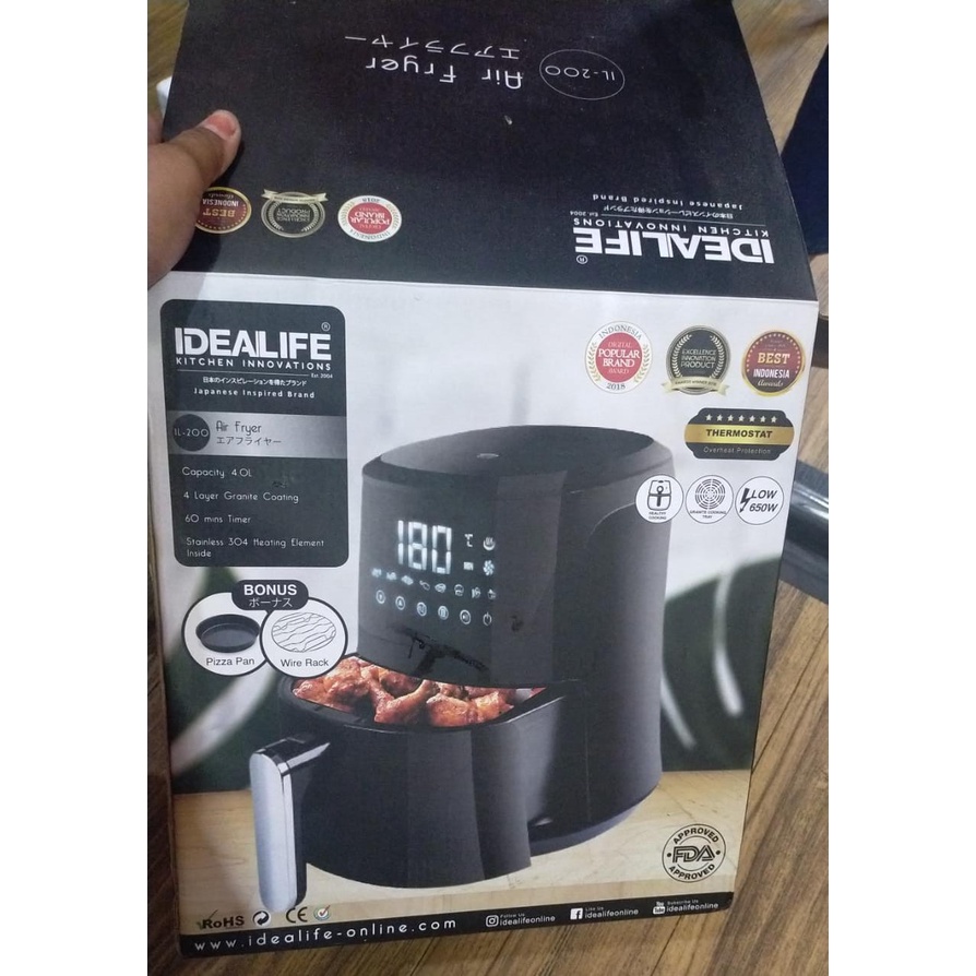 IDEALIFE IL-200 IL200 Air Fryer - Penggoreng Tanpa Minyak 4L