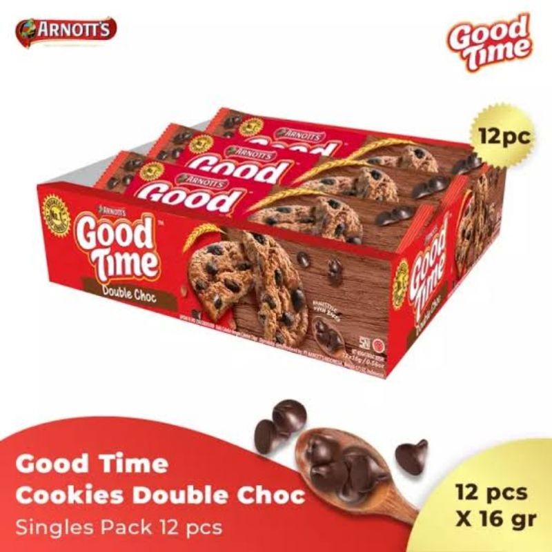 

Biskuit Good Time Double Choc Chococips Cookies (ISI 12)