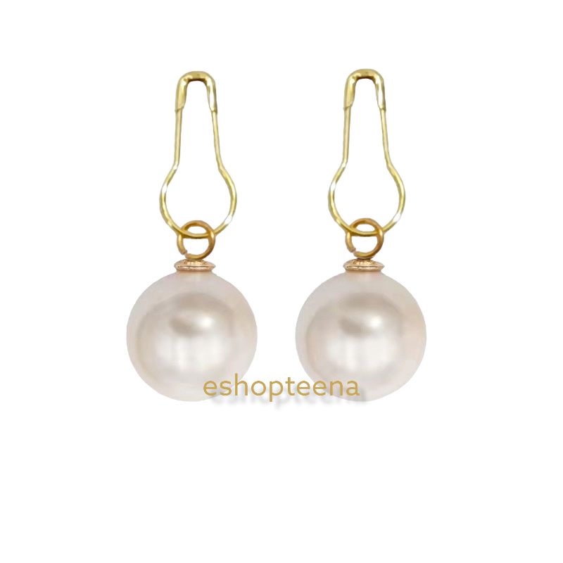 A133 anting hijab pearl bulat gold_anting jilbab