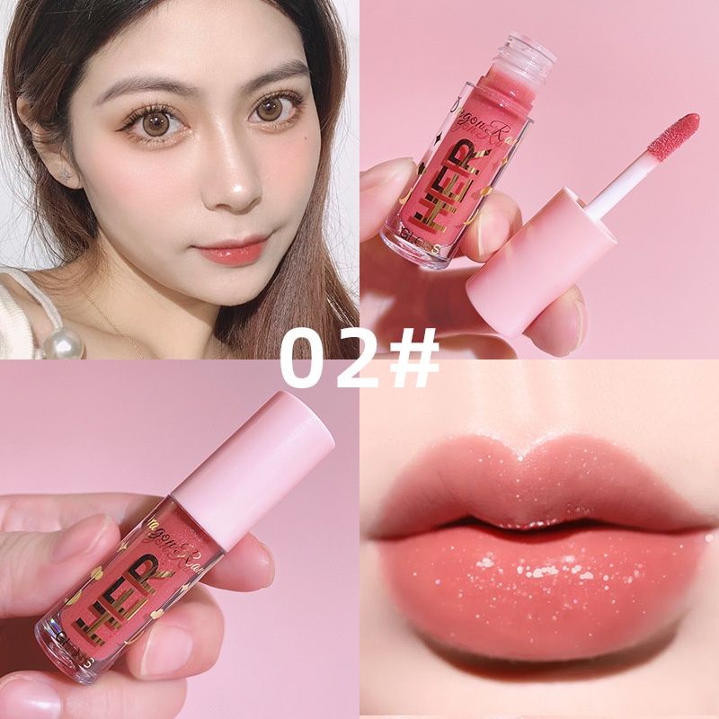 HER Lip Glow Lip Gloss Glitter Lipstik Liquid Cair Dragon Ranee-HER 02