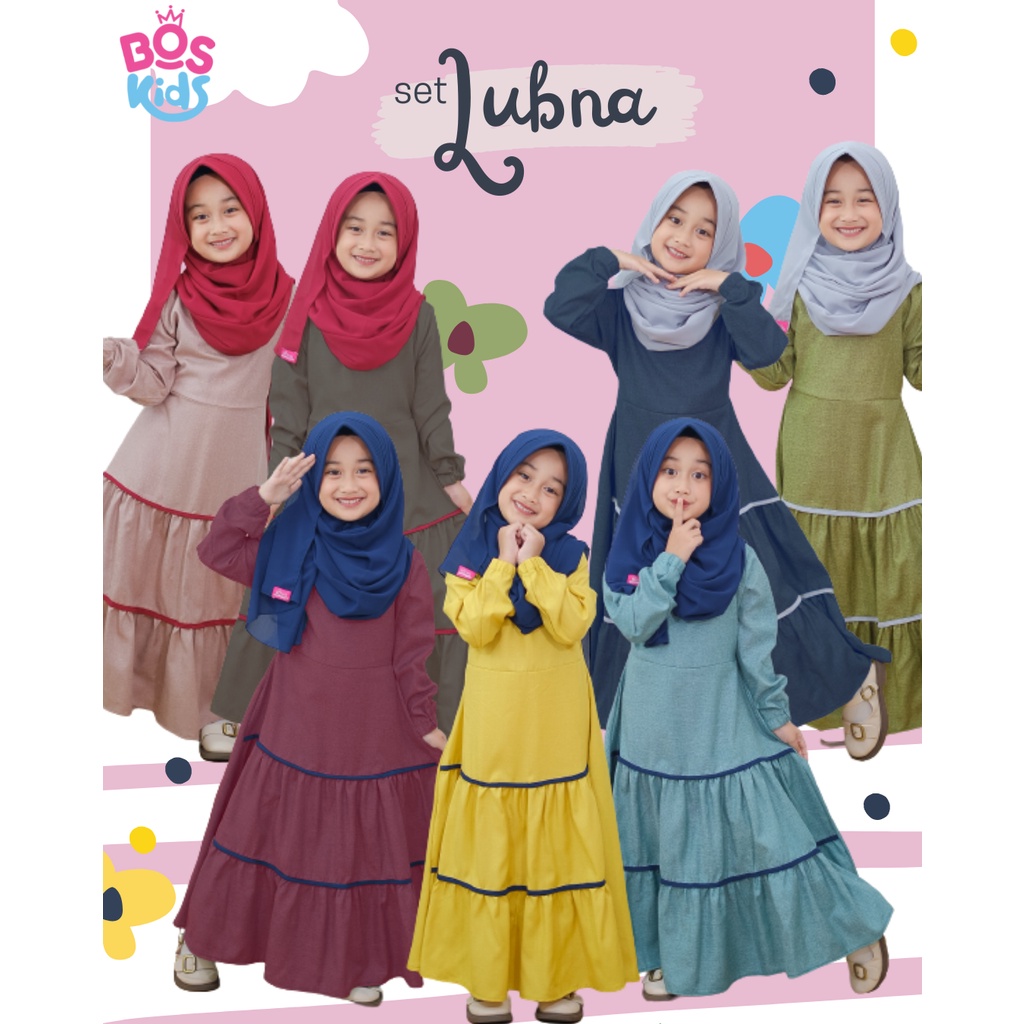 GAMIS ANAK/ SET GAMIS SYAR'I TERBARU KEKINIAN/ GAMIS LUBNA BY BOSKIDS