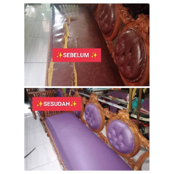 Ganti kain dan tambah busa sofa/servis sofa dan kursi.
