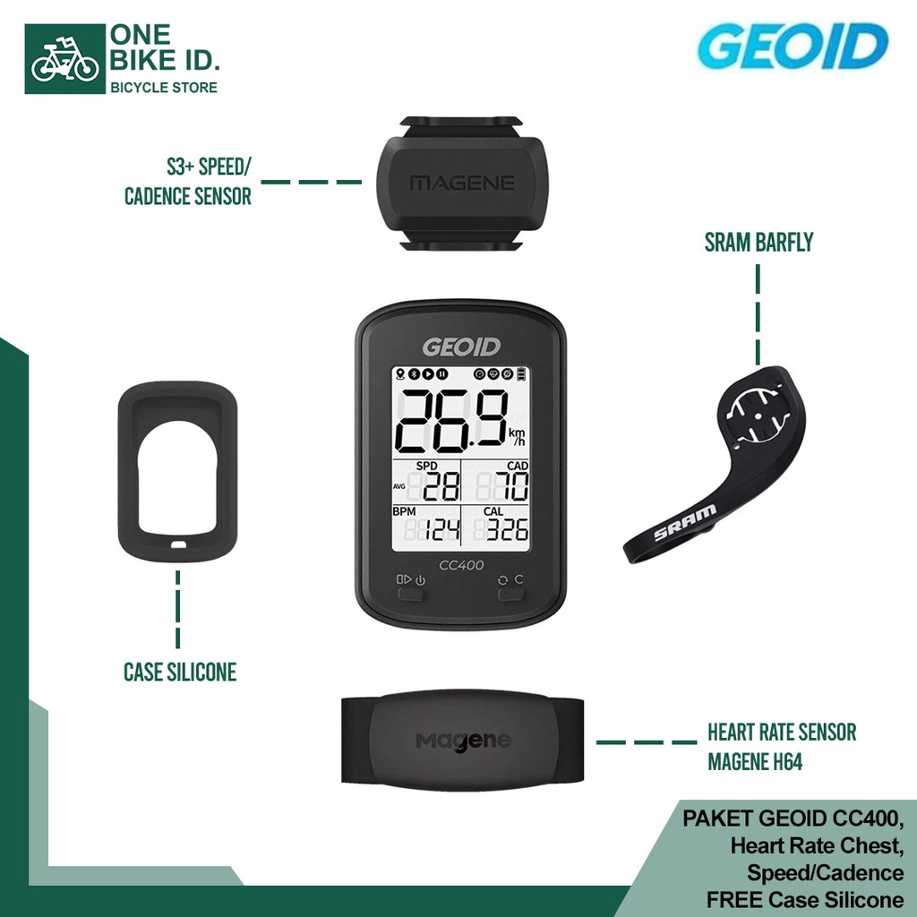 Jual PAKET PRO GEOID CC400 & Magene HR, Cadence/Speed Sensor & SRAM ...