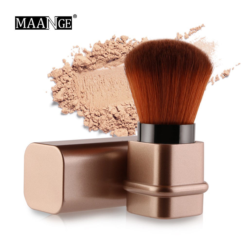 MAANGE (1Pcs)Mini Brush Blush On Tutup Rias Ukuran Besar Bedak Padat Kecantikan Kuas Travel Perona Wajah Kuas Make Up Portable Retractable Alat Make Up Alas Bedak Tabur Profesional Lembut Kosmetik Aksesoris Original Lengkap 5436