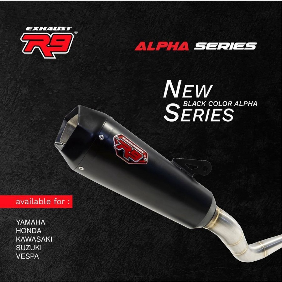 KNALPOT R9 ALPHA NEW BLACK SERIES 150CC