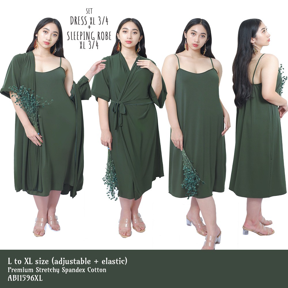 FOLVA kimono set tanktop dress spandex 1596HSET_XL big size jumbo