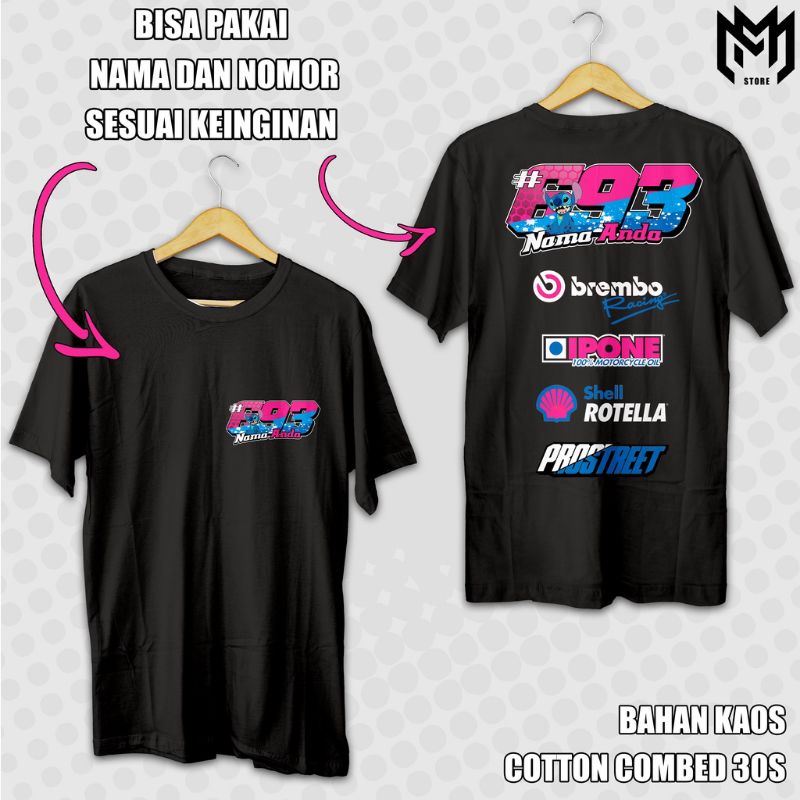 KAOS RACING COSTUM BISA TAMBAH NAMA DAN NOMOR SESUAI KEINGINAN