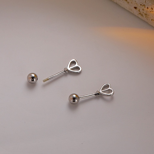 Anting Stud Bentuk Hati Panah Cupid Bahan S925 Silver