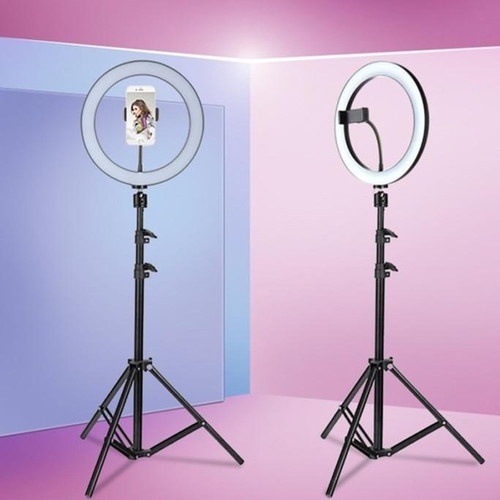 Paket Komplit Ringlight 26cm + Tripod 2,1 Meter Make Up Vlog Lampu Ringlight HIGH QUALITY