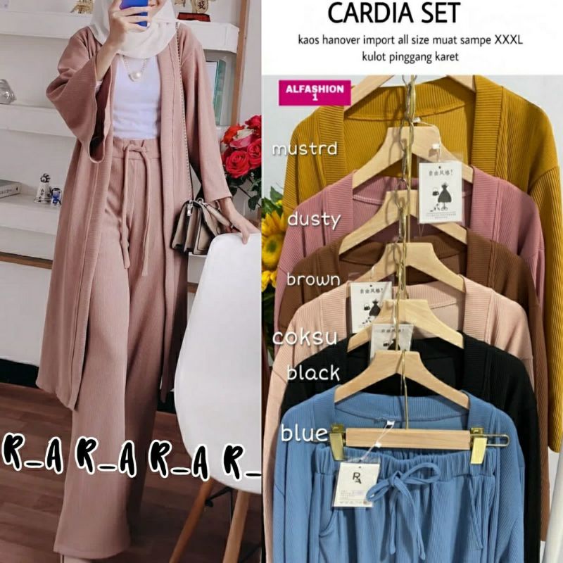 SETELAN KARDIGAN ALL SIZE SUPER CANTIK MODIS FIT XXXL LD 110-130 BAHAN KAOS HANOVER IMPORT TERMURAH KEKINIAN OOTD