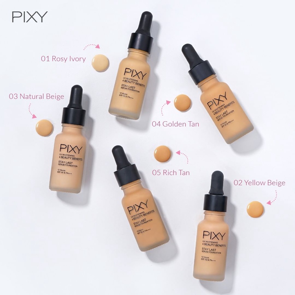 PIXY UV Whitening 4BB Stay Last [ SERUM ] Foundation