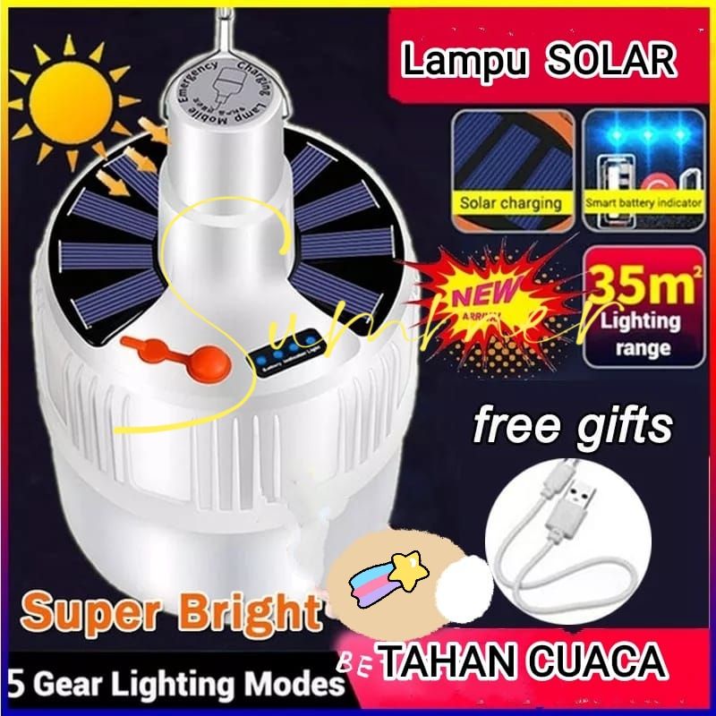 Lampu Emergency LED Charger 45W Lampu Solar Darurat Free USB