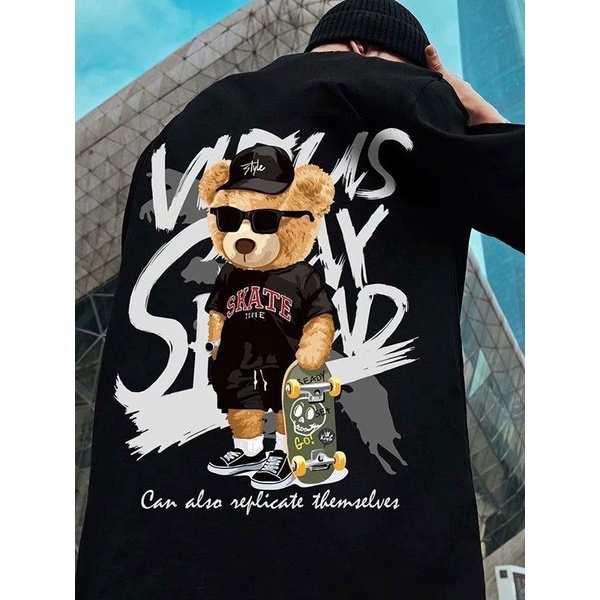 KAOS PRIA SKATE STRAY BEAR / KAOS PRIA COTTON PREMIUM HALUS TERBARU'