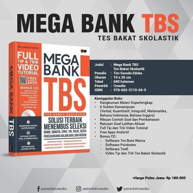 

Buku MEGA BANK TBS (Tes Bakat Skolastik) Bonus CD
