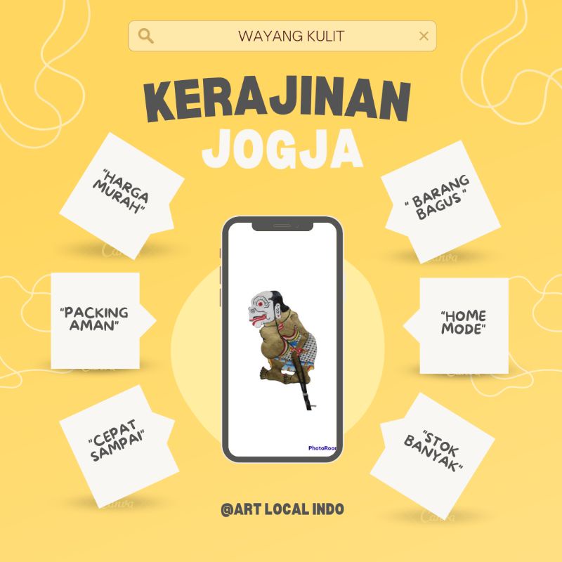 WAYANG Kulit Sapi ASLI Bagong