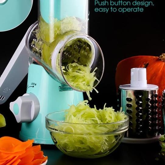 Alat Giling Parut Keju Sayuran Buah Round Blades Slicer Putar - CY-806 - Hijau MUDA