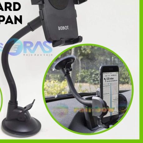 Holder HP Mobil Car Phone Holder Handphone Holder Mobil Robot RT-CH06 - Hitam