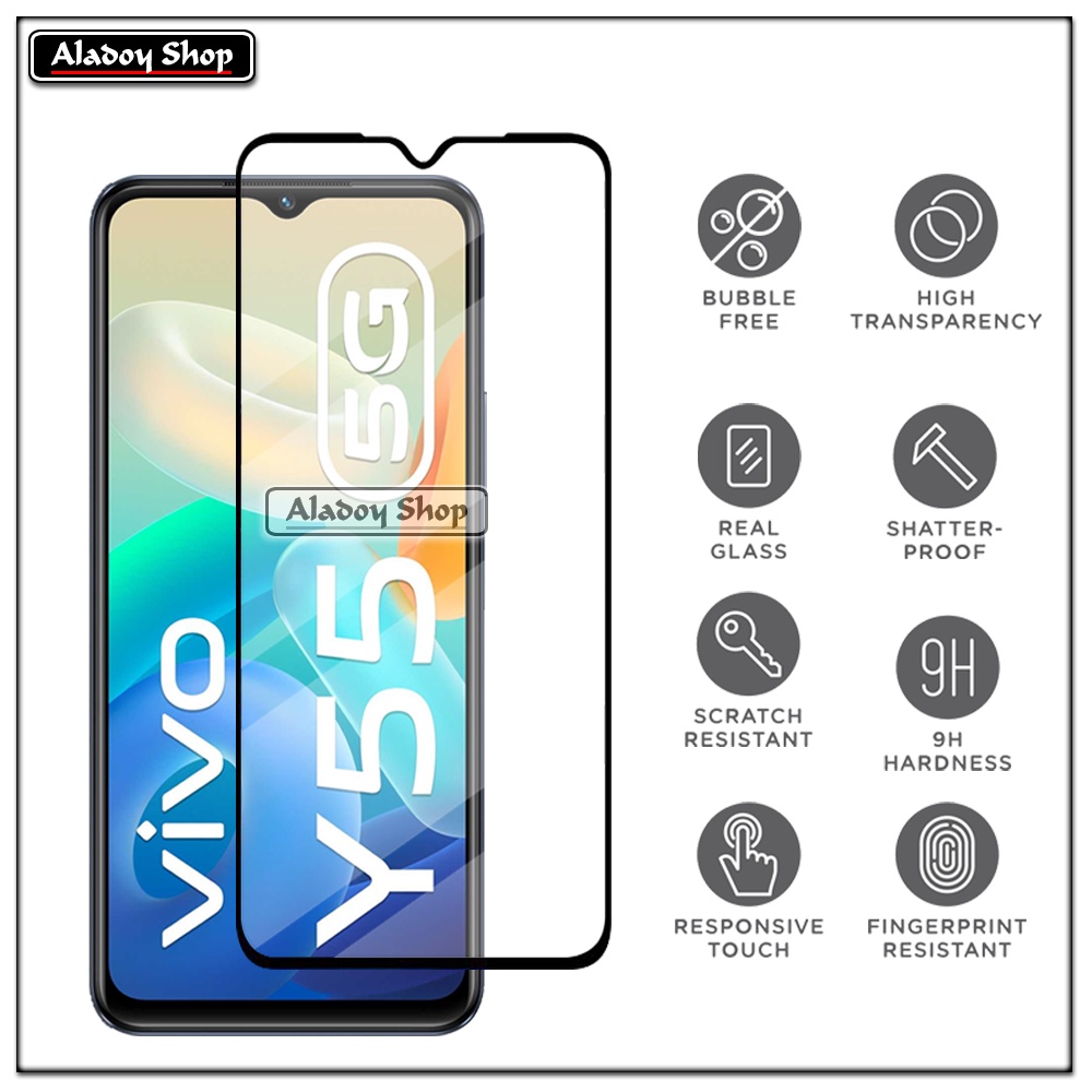 PAKET 2 IN 1 Tempered Glass Layar Vivo Y55 5G/Y75 5G + Skin Carbon Film 3D