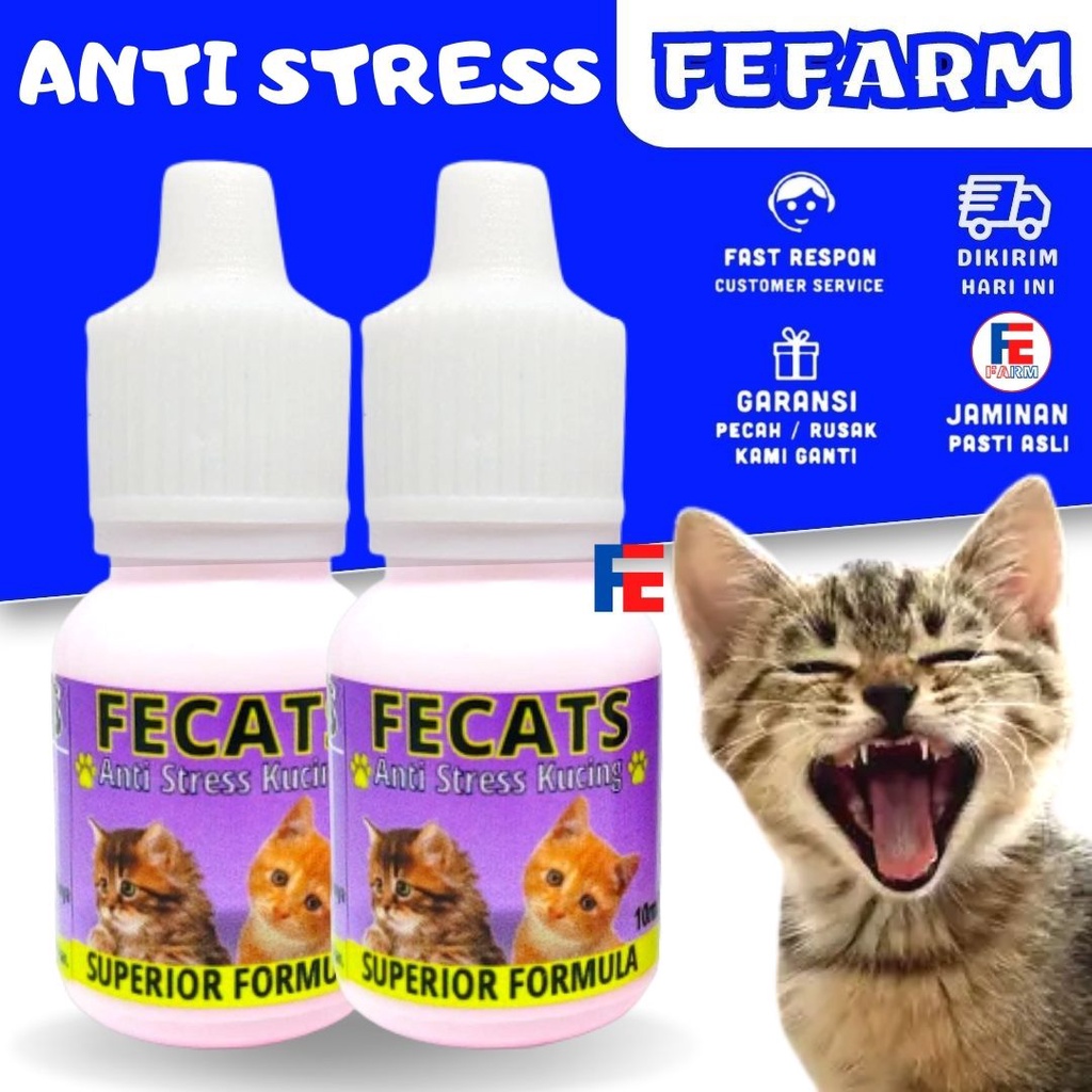 Obat Kucing Anti Stres Penghilang Stress Kucing Cat Kitten Fecats FEFARM