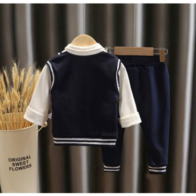 setelan anak laki laki setelan sweater rompi 1-5 tahun