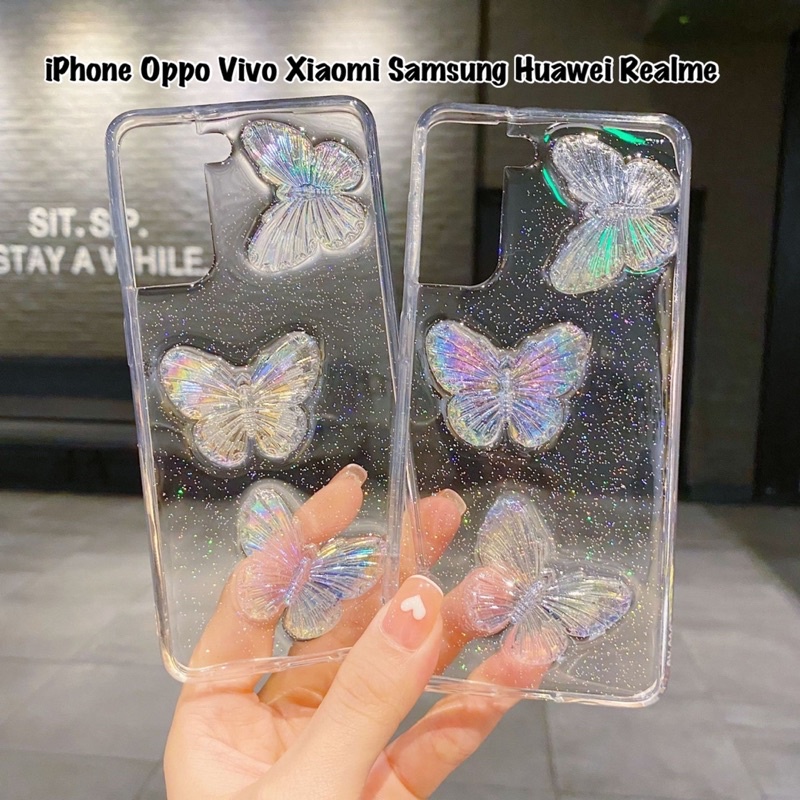 Butterfly Holo Case ALL PHONE TYPES! Vivo Y35 Y16 V25 V23 V23e V21 V20 X80 Pro X70 X60 Y20 Y21 Y11 Y01 V19 V9 V7 V5 V15