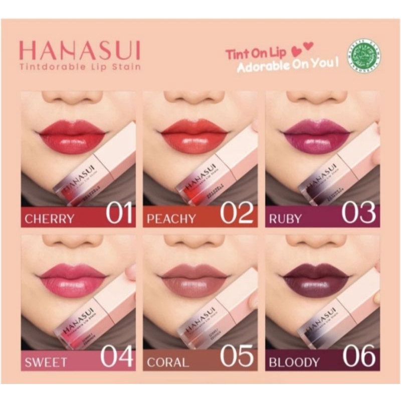 Jual Hanasui Lip Stain Lip Tint / Tintdorable 3,5gr Coral Shopee