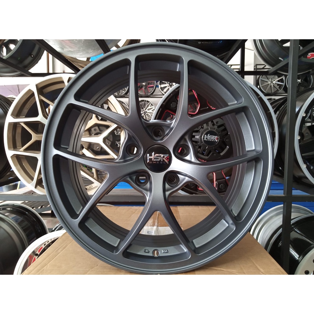 Velg Mobil Racing Ring 17 HSR WURZBURG F1 R17 Warna Matte Grey Buat Ertiga Grand Max Civic fd dll