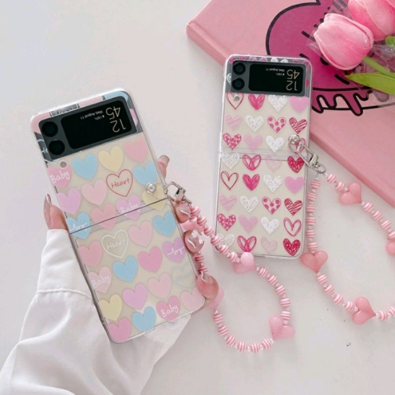 SAMSUNG Z FLIP 3 SILIKON CASE TRANSPARAN MOTIF GRAFFITI HATI LOVE