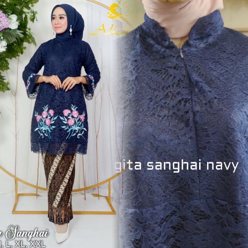 TUNIK SHANGHAI // BAHAN BRUKAT MIX BORDIR LANGSUNG // KODE LZ