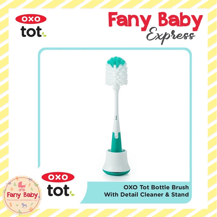 OXO TOT BOTTLE BRUSH WITH NIPPLE CLEANER &amp; STAND