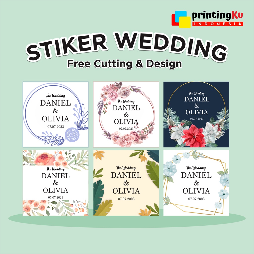 

Sticker Wedding/ Stiker Nikah/Souvenir Nikah/Sticker Kotak/Segel Souvenir Nikah/Print Murah Bahan Chromo