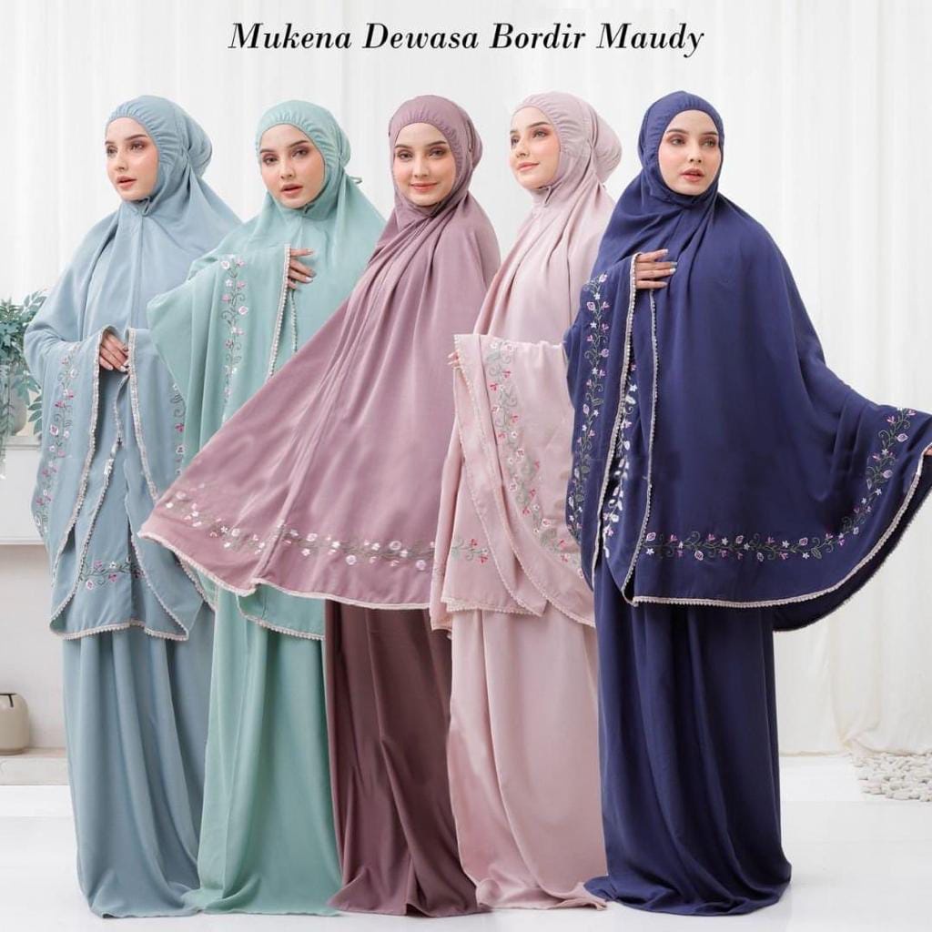 Mukena dewasa bordir mewah timbul mukenah dewasa terbaru Mukena Dewasa Jumbo Premium Bordir Mewah Bu