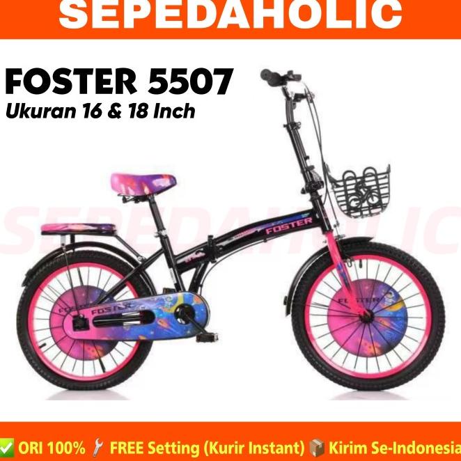 Sepeda Lipat Anak Foster 5507 Ukuran 16 & 18 Inch Keranjang