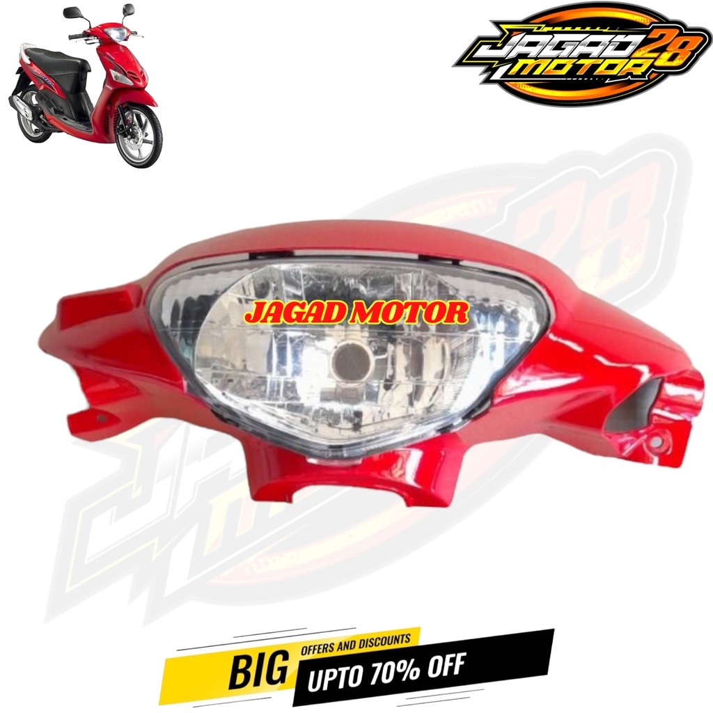 Batok Depan Dan Reflektor Lampu Depan Yamaha Mio Sporty Merah Cabe / Batok Kepala Depan Set Lampu Depan Yamaha Mio Sporty Warna Merah Cabe / Batok Depan Mio Sporty Merah Cabe Set Lampu Depan / Batok Depan Mio Sporty Merah Cabe Dan Lampu Reflektor Depan