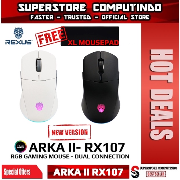 Rexus Arka II RX-107 Dual Connection - RGB Wireless Gaming Mouse