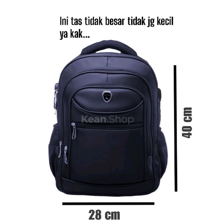 POLO GIVES 16 Inch Tas Ransel Kerja Tas sekolah Kunci Usb Port POLO Original Import + Raincover