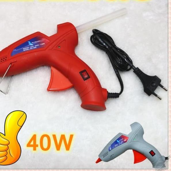 

Alat Lem Tembak Glue Gun 40W + 10pcs Lem Bakar Cair/Lem Lilin - Putih