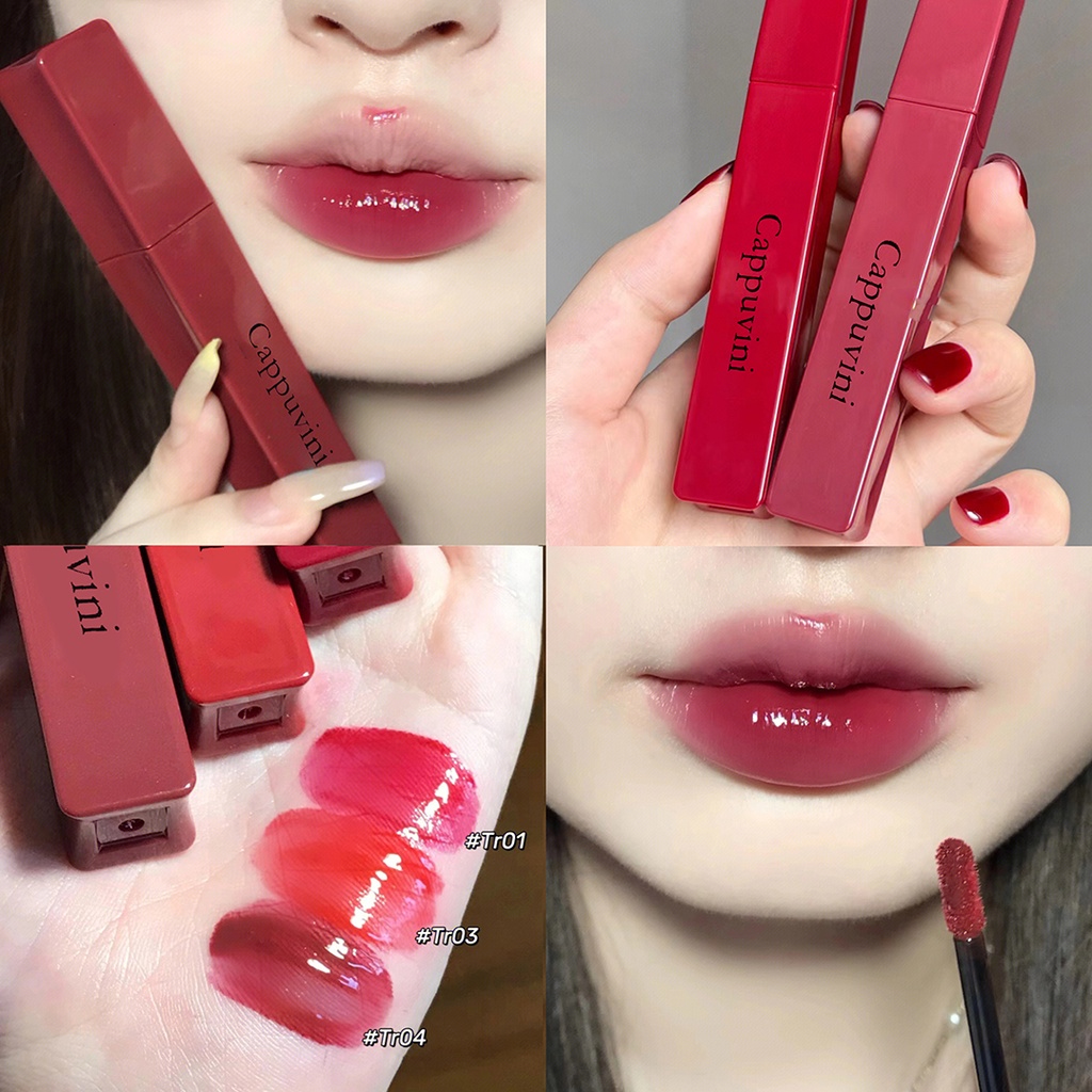 Cappuvini LipTint Shimmer Glossy Plumpmax  Bibir Lipstik Makeup
