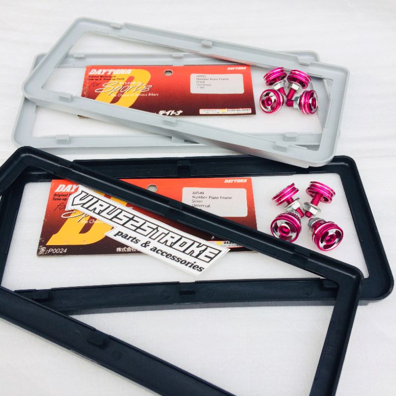 Majutak Gentar45 Dudukan Frame Bingkai Cover Plat Nomor Universal Semua Motor Depan Belakang Daytona