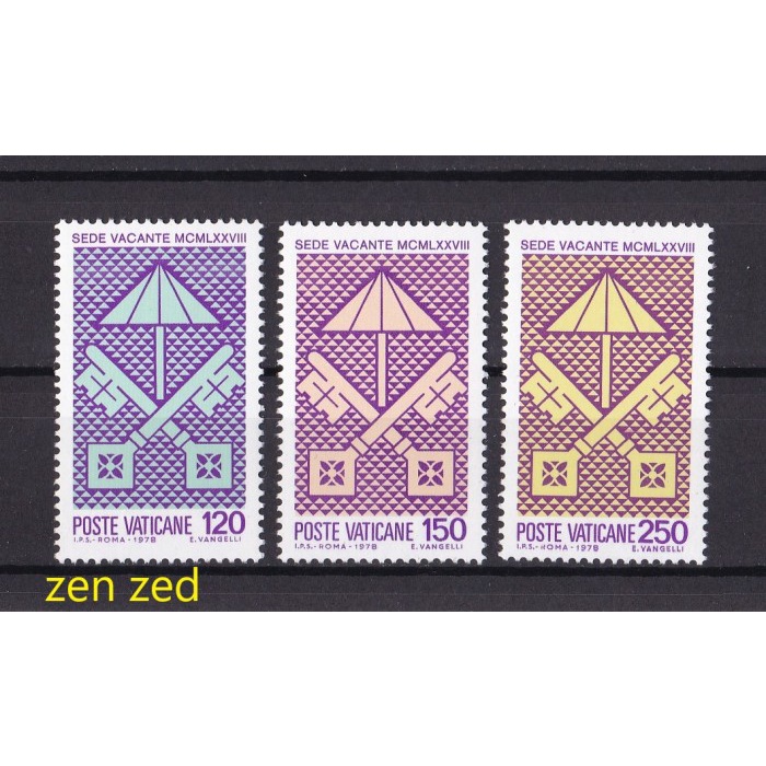 

0429 Perangko Vatican City 1978 Sede Vacante I 3v Mnh