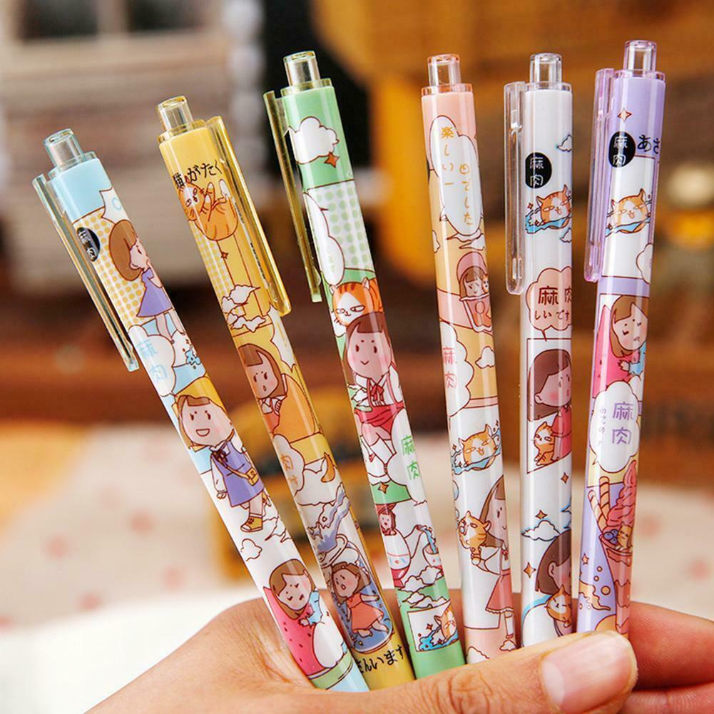 

Pulpen gel mekanik kawaii, Pena motif karakter kartun anak cewek lucu