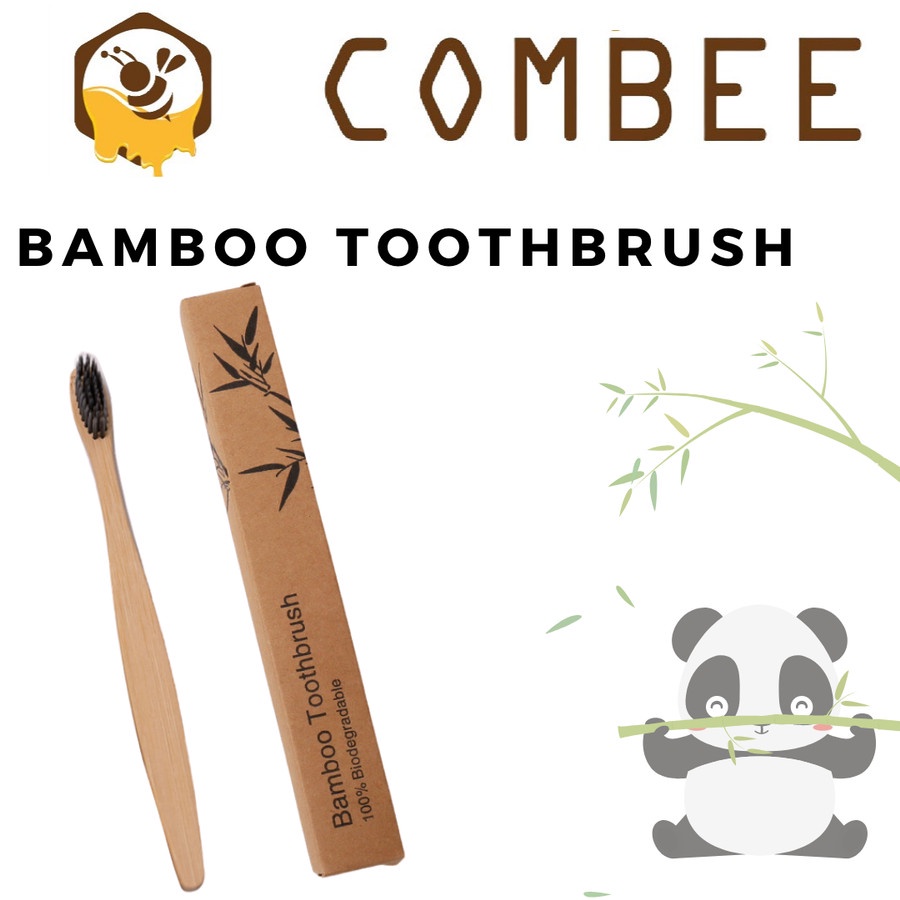 Eco Friendly Sikat Gigi Bamboo / Bambu Natural Alami