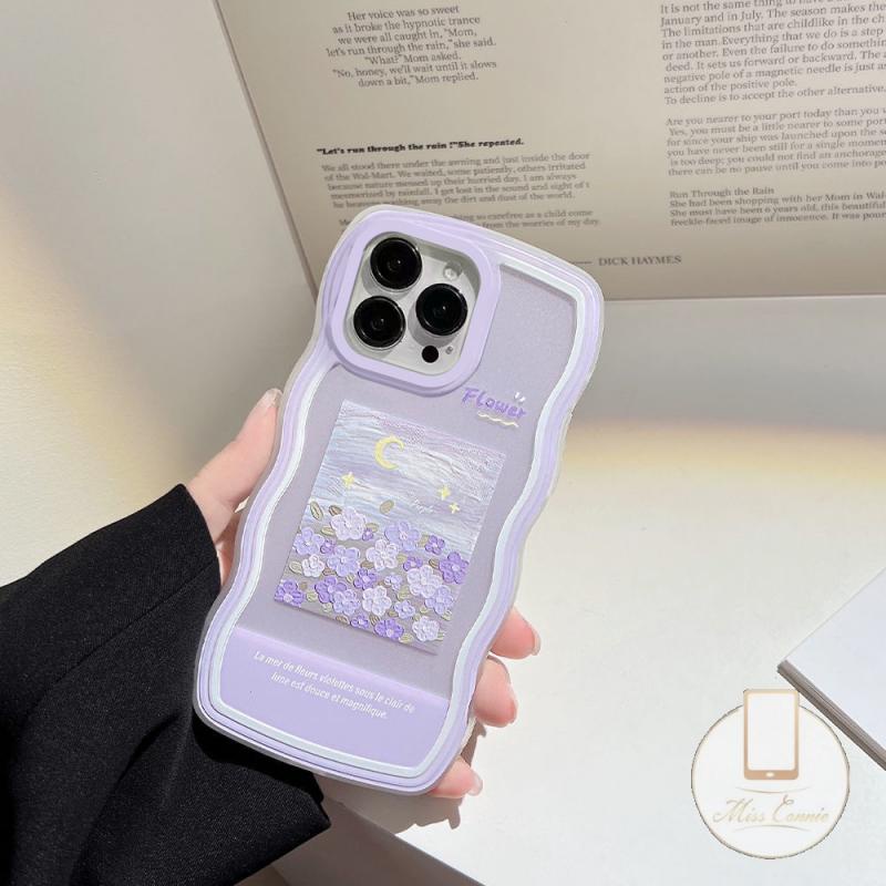 Soft Case Realme C53 C55 C35 10 C30 C33 9 9Pro+8I C25Y C12 C25s C25 C17 8 8Pro 7i 7 C11 C20 C15 C20A C3 5i 6i C21Y C20A 55 5s Fashion Lukisan Minyak Bunga Flower Wavy Frame Sarung