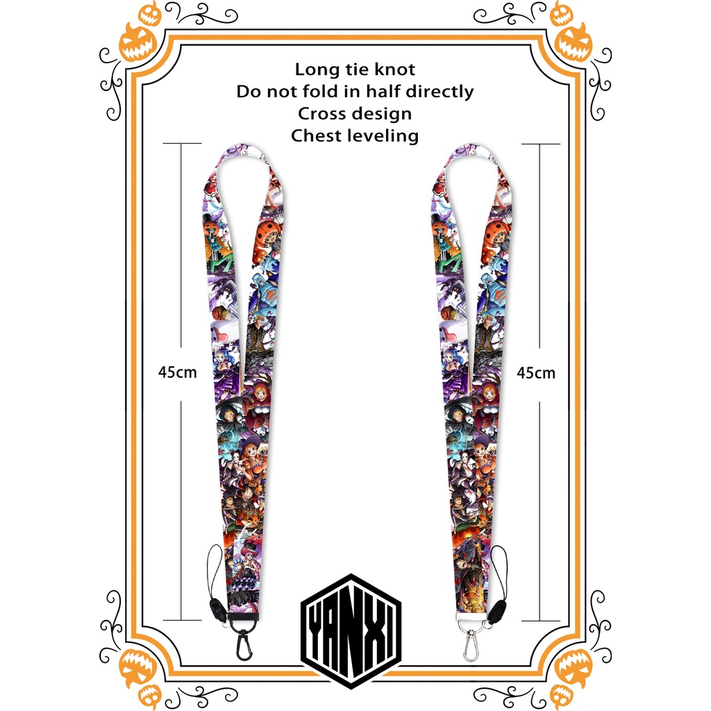 Tali Lanyard Gantungan Kunci / Handphone Motif Bajak Laut Luffy Zoro Untuk Halloween