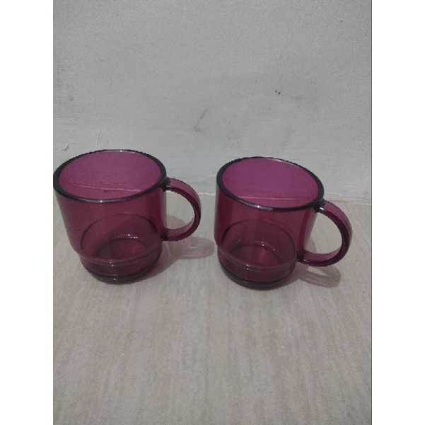 Gelas Clear Mug Fuchsia
